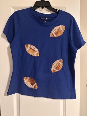 🏈 Sequin Football Tee
